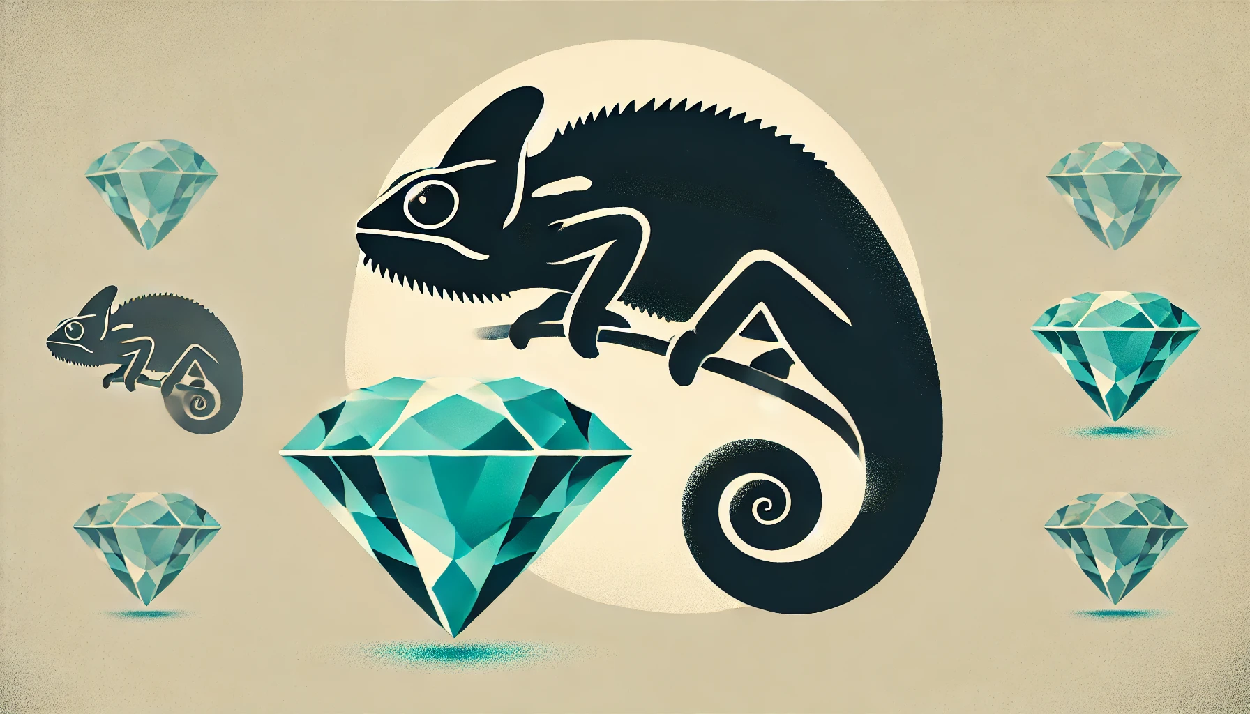 Chameleon on a gem